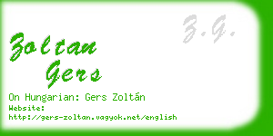 zoltan gers business card